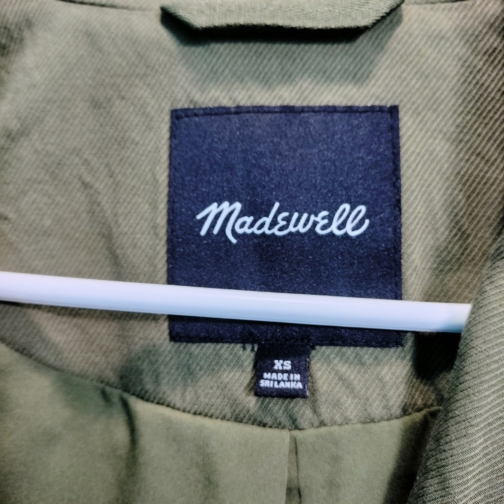 Madewell Olive Green Lyocell Blend Oversized Blazer Jacket Work Casual Size XS - Picture 4 of 6